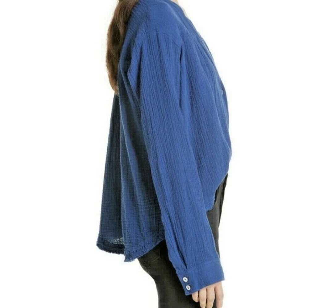 Free People Sapphire Changing Horizons Pullover Blouse - Picture 2 of 7